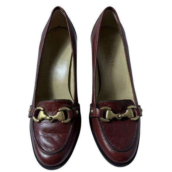 Talbots Burgundy Leather Heels – Size 7B - Picture 2 of 11